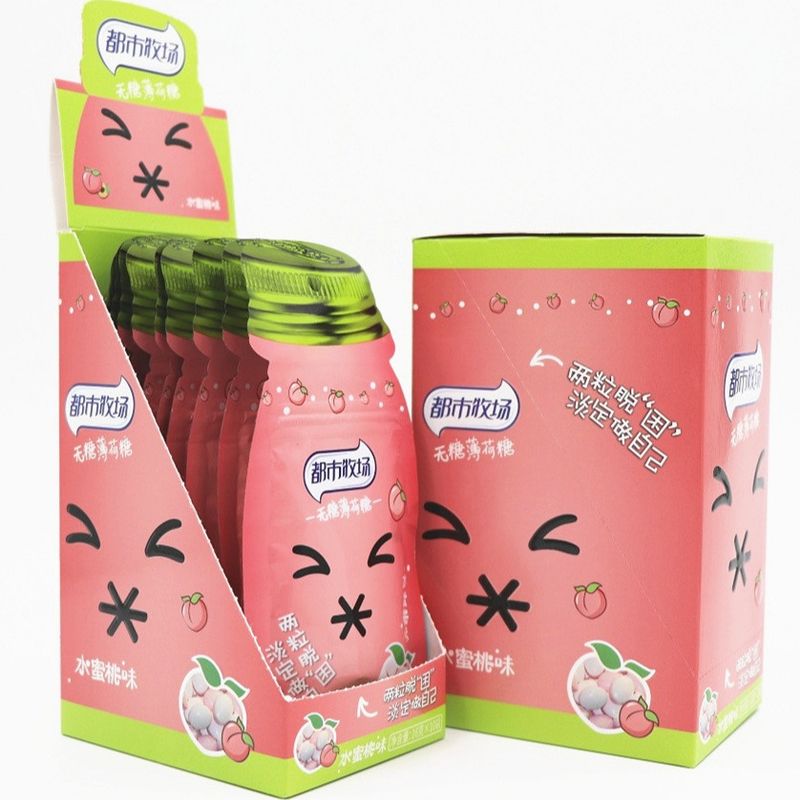 Caramelle Alla Menta Di Raffreddamento Dello Zucchero Di Sapore Della Pesca 16g Liberamente In Caramella Dura Di Colleen Fitzpatrick Del Pacchetto Portatile Della Bustina